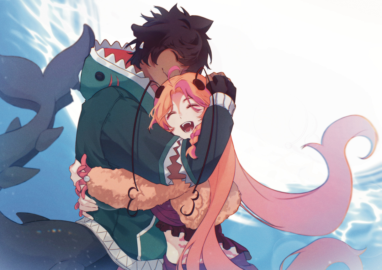 Micha & Oval Hug Illustration
