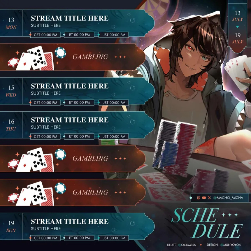 Streaming Schedule Graphic
