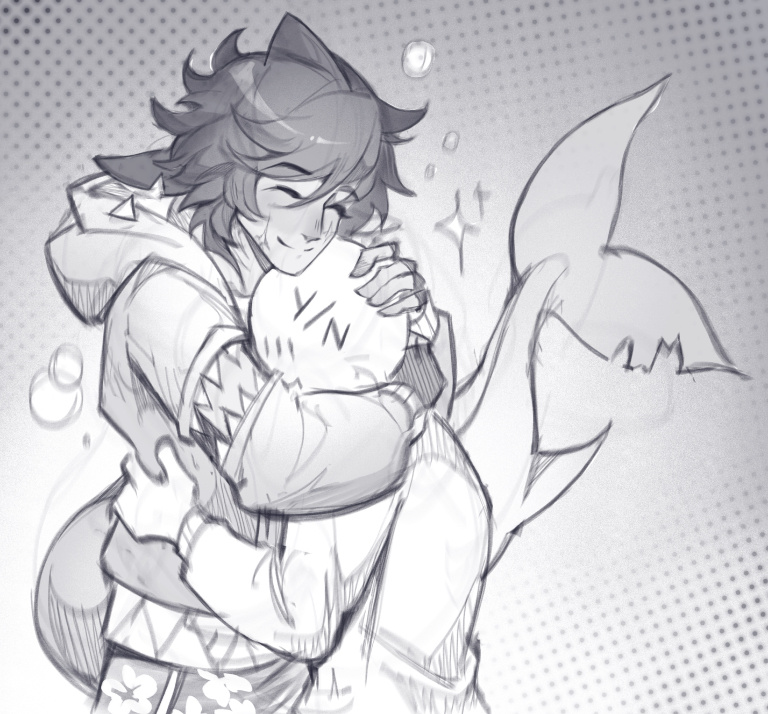 Micha & Y/N Hug Sketch